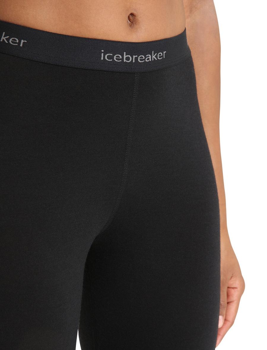 Women's Icebreaker BodyfitZone™ Merino 150 Zone Thermal Leggings Base Layers Black | CA 1059VRWD